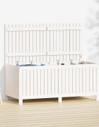 vidaXL Градинска кутия за съхранение бяла 134x68x64 см бор масив