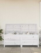 vidaXL Градинска кутия за съхранение бяла 150x50x565 см чам масив