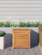 vidaXL Градинска кутия за съхранение с чанта 60x50x58 см тик масив