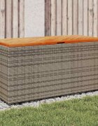 vidaXL Градинска кутия за съхранение сив 110x50x54 см PE ратан акация