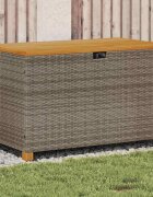 vidaXL Градинска кутия за съхранение сив 110x55x63 см PE ратан акация