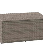 vidaXL Градинска кутия за съхранение сива 110x50x58 см полиратан