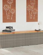 vidaXL Градинска кутия за съхранение сива 220x50x54 см PE ратан акация