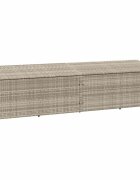 vidaXL Градинска кутия за съхранение светлосива 220x50x58 см полиратан