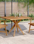 vidaXL Градинска квадратна маса 110x110x75 см акация масив