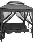 vidaXL Градинска люлка със сенник антрацит 220x160x240 см стомана