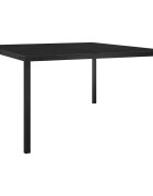 vidaXL Градинска маса 130x130x72 cм черна стомана и стъкло