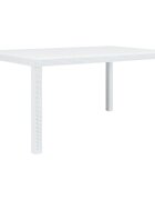 vidaXL Градинска маса 150x90x72 см пластмаса ратанов вид бяла