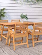 vidaXL Градинска маса 150x90x75 см акация масив