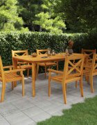 vidaXL Градинска маса 200x100x75 см акация масив