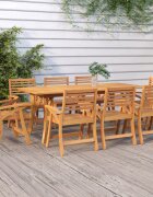 vidaXL Градинска маса 200x90x75 см акация масив