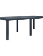 vidaXL Градинска маса 220x90x72 см пластмаса ратанов вид антрацит