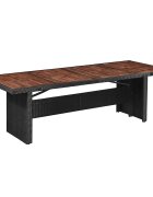 vidaXL Градинска маса 240x90x74 см полиратан и акация масив