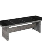 vidaXL Градинска маса 240x90x74 см полиратан и стъкло