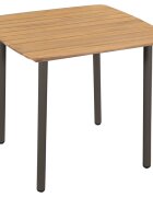 vidaXL Градинска маса 80x80x72 см акациево дърво масив и стомана