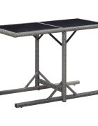 vidaXL Градинска маса антрацит 110x53x72 cм полиратан стъкло