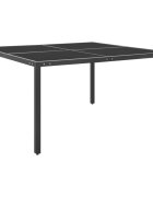 vidaXL Градинска маса антрацит 130x130x72 cм стомана и стъкло