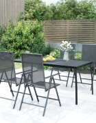 vidaXL Градинска маса антрацит 165x80x72 cм стомана мрежа