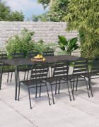 vidaXL Градинска маса антрацит 200x100x71 cм стомана