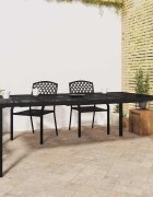 vidaXL Градинска маса антрацит 200x100x72 cм стомана