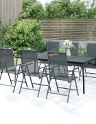 vidaXL Градинска маса антрацит 200x100x72 cм стомана мрежа