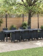 vidaXL Градинска маса Антрацит 350 x 100 x 74 см полиратан