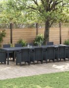 vidaXL Градинска маса Антрацит 400 x 100 x 73 см полиратан