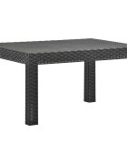 vidaXL Градинска маса антрацит 58x58x41см PP ратан