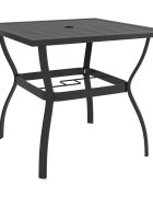vidaXL Градинска маса антрацит 815x815x72 см стомана