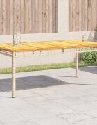 vidaXL Градинска маса бежов 180x90x75 см полиратан и акациево дърво