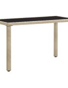 vidaXL Градинска маса бежова 123x60x74 cм полиратан