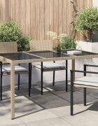 vidaXL Градинска маса Бежово 150 x 90 x 75 cm полиратан