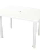 vidaXL Градинска маса бяла 101x68x72 см пластмаса