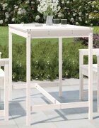vidaXL Градинска маса бяла 121x825x110 см борово дърво масив