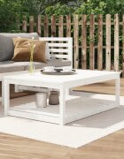 vidaXL Градинска маса бяла 121x825x45 см борово дърво масив