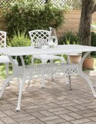 vidaXL Градинска маса бяла 150x90x72 см лят алуминий