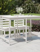 vidaXL Градинска маса бяла 1595x825x110 см борово дърво масив