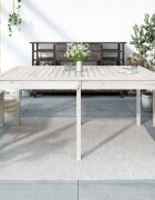vidaXL Градинска маса бяла 1595x825x76 см борово дърво масив