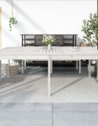 vidaXL Градинска маса бяла 2035x100x76 см борово дърво масив