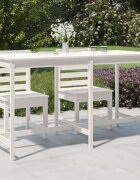 vidaXL Градинска маса бяла 2035x90x110 см борово дърво масив