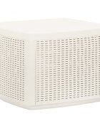 vidaXL Градинска маса бяла 53x53x40 см пластмаса
