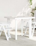 vidaXL Градинска маса бяла 80x75x72 см пластмаса