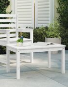 vidaXL Градинска маса бяла 825x505x45 см борово дърво масив