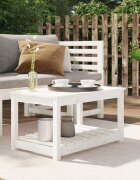 vidaXL Градинска маса бяла 825x505x45 см борово дърво масив