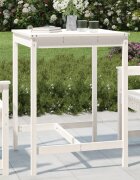 vidaXL Градинска маса бяла 825x825x110 см борово дърво масив