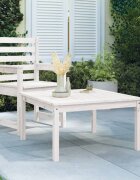 vidaXL Градинска маса бяла 825x825x45 см борово дърво масив
