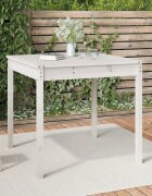 vidaXL Градинска маса бяла 825x825x76 см борово дърво масив