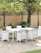 vidaXL Градинска маса Бяло 200 x 100 x 73 см полиратан