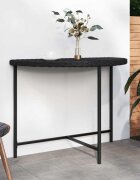 vidaXL Градинска маса черна 100x50x75 см полиратан