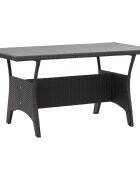 vidaXL Градинска маса черна 130x70x66 cм полиратан